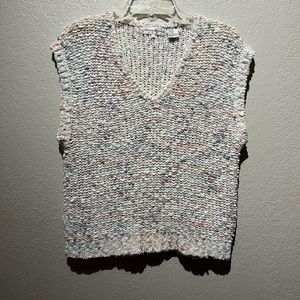 V neck pull over sweater vest by Alyssa Brooke